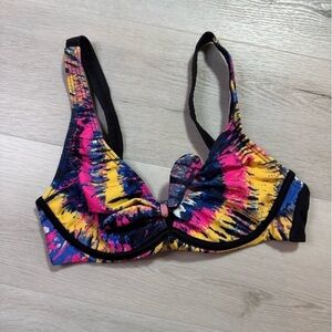 Venus Underwire Retro Bikini Top, Tie Dye, Adustable B Cup